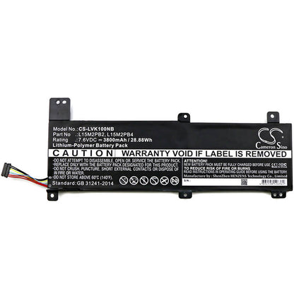 7.6V, 3800mAh, Li-Polymer Battery fits Lenovo, 80sl0038ax, Chromebook 100s, 28.88Wh