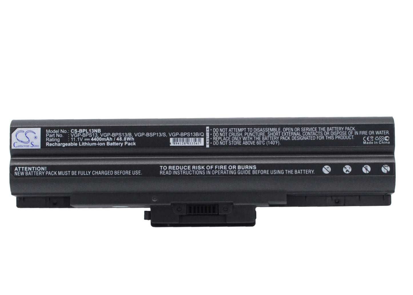 11.1V, 4400mAh, Li-ion Battery fits Sony, Vaio, Vaio Vgn-sr290jtj, 48.84Wh