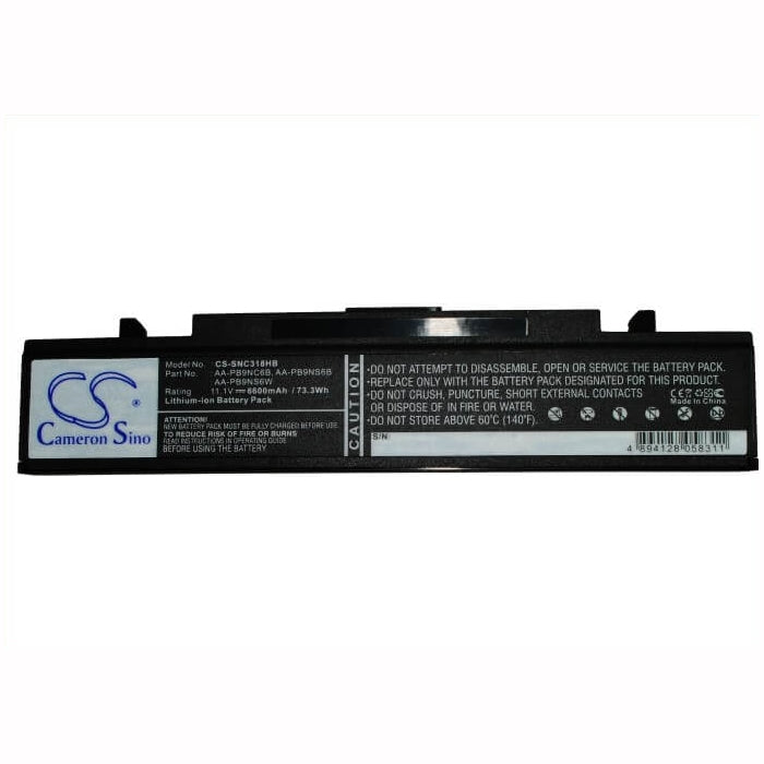 Black, 11.1V, 6600mAh, Li-ion Battery fits Samsung, Np-540-js03au, Np-np-r540, 73.26Wh