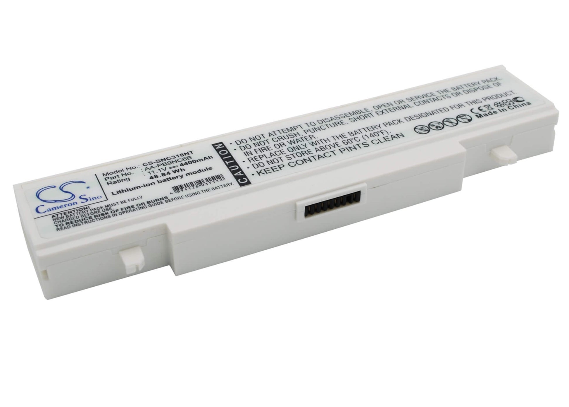 White, 11.1V, 4400mAh, Li-ion Battery fits Samsung, Np-540-js03au, Np-np-r540, 48.84Wh