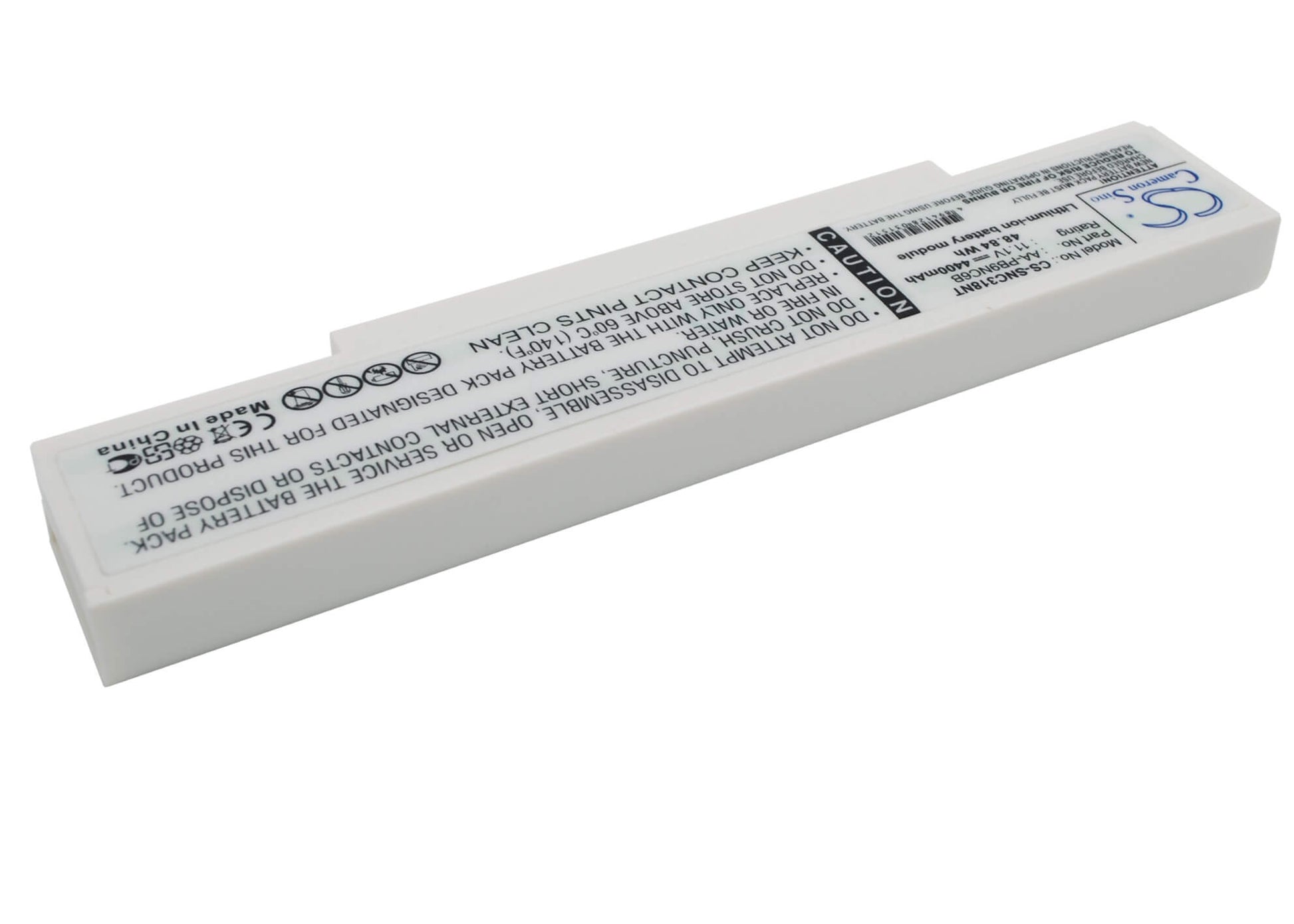 White, 11.1V, 4400mAh, Li-ion Battery fits Samsung, Np-540-js03au, Np-np-r540, 48.84Wh
