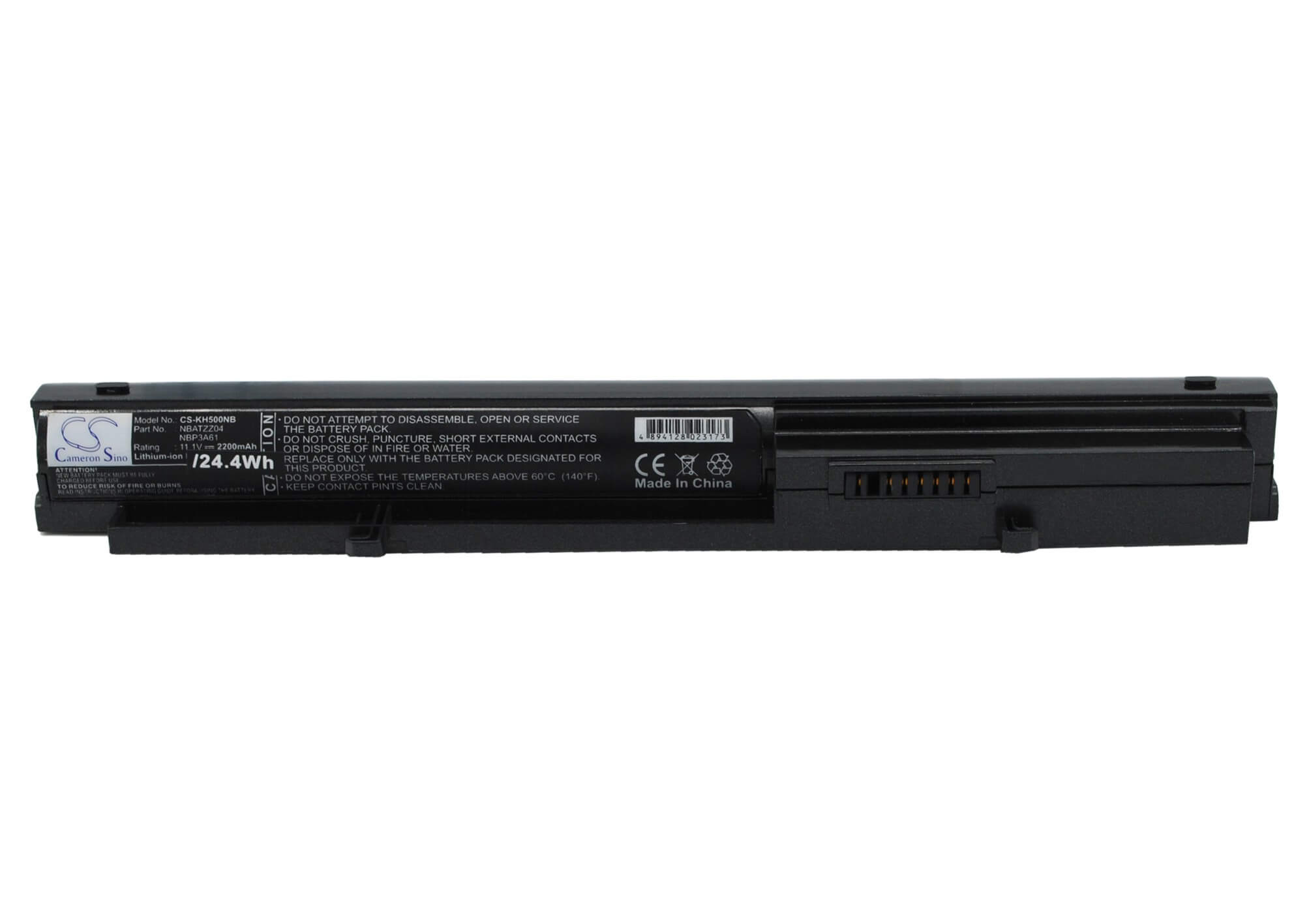 Black, 11.1V, 2200mAh, Li-ion Battery fits Kohjinsha, K600, K800, 24.42Wh