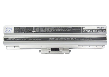 Silver, 11.1V, 6600mAh, Li-ion Battery fits Sony, Aio Vpcf11jfx/b Vaio Vpcf11m1e, Pcg-81311l, 73.26Wh