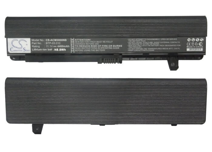 11.1V, 4400mAh, Li-ion Battery fits Acer, Travelmate 3000, 48.84Wh