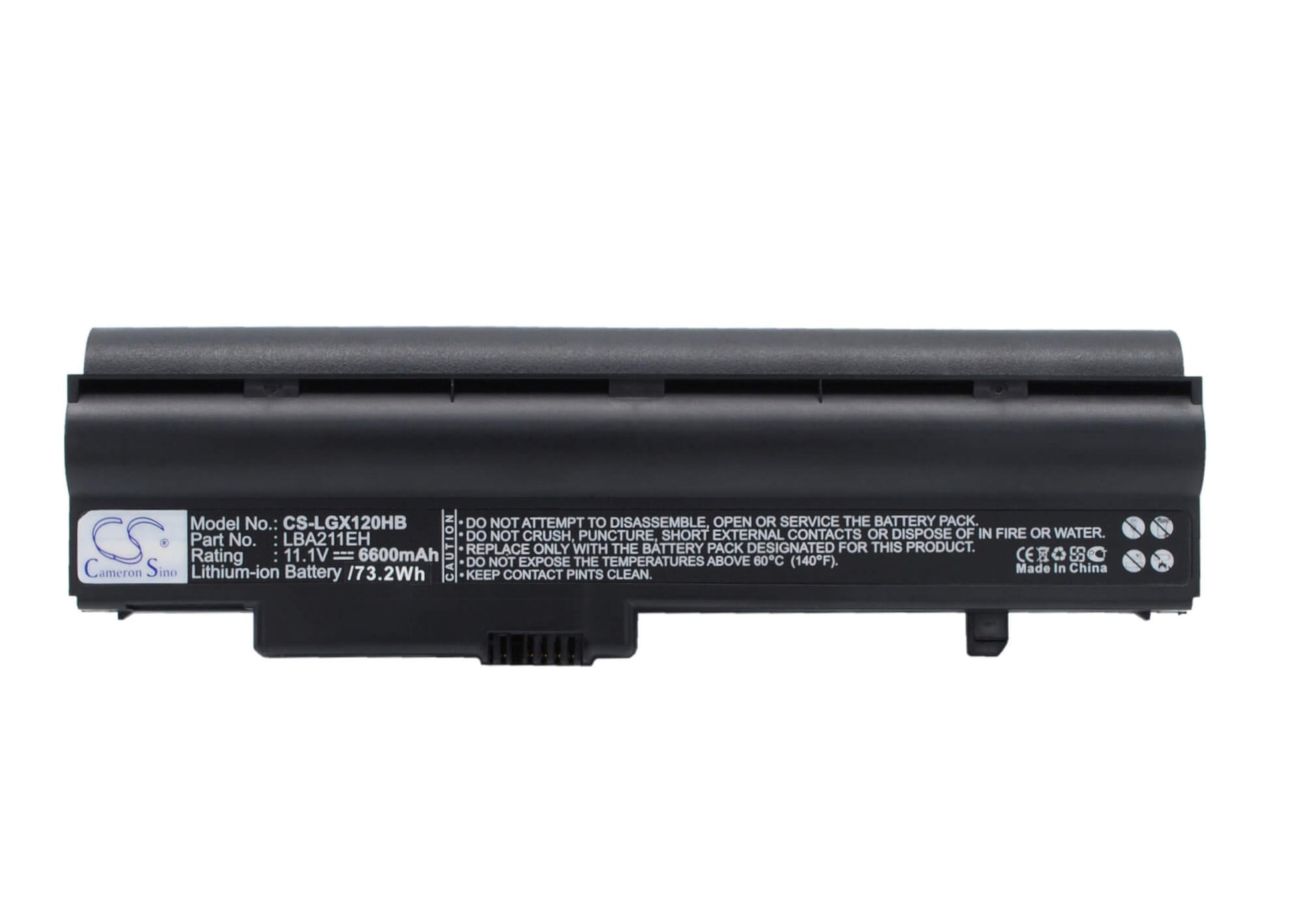 Black, 11.1V, 6600mAh, Li-ion Battery fits Lg, X120, X120-g, 73.26Wh