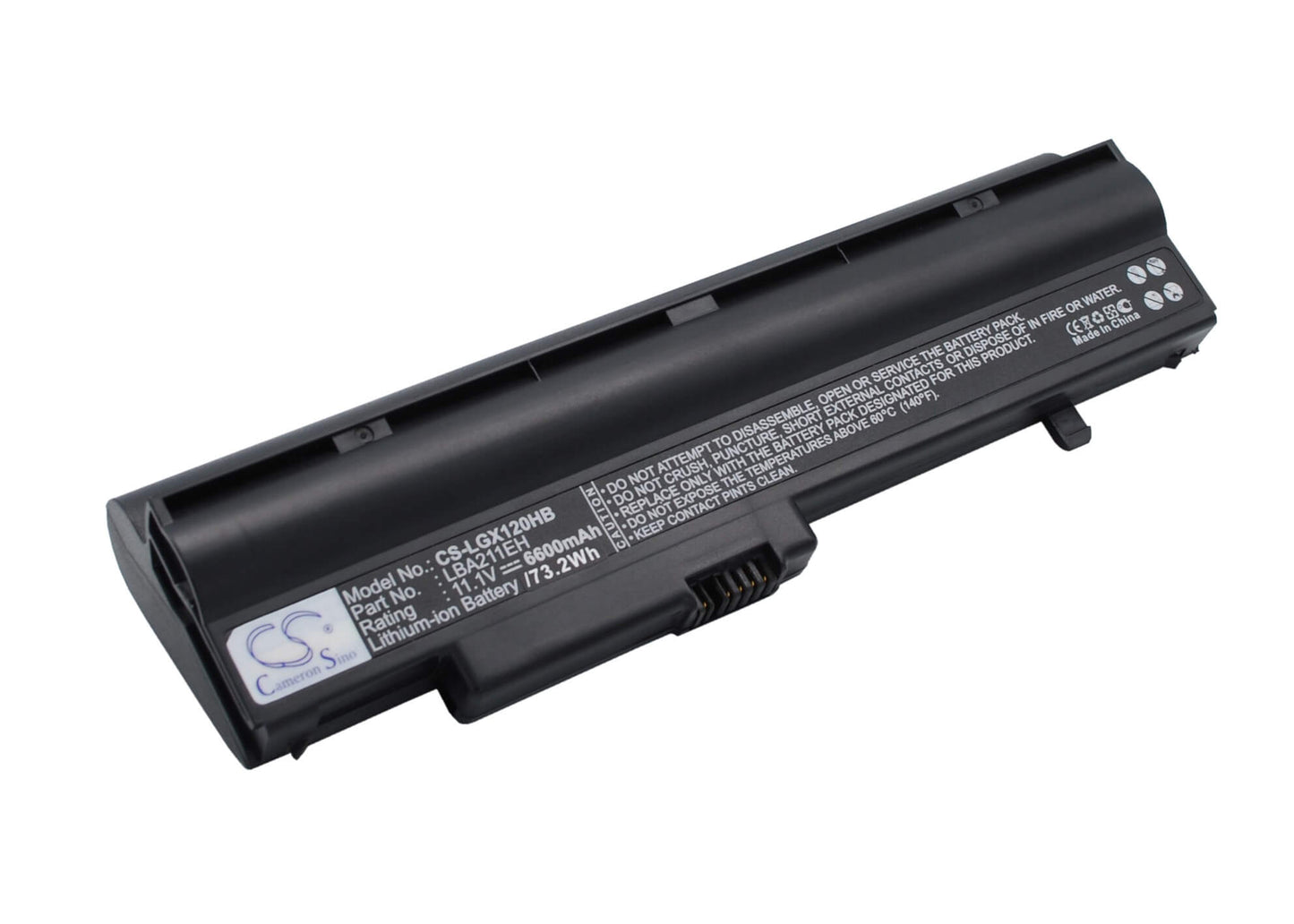 Black, 11.1V, 6600mAh, Li-ion Battery fits Lg, X120, X120-g, 73.26Wh