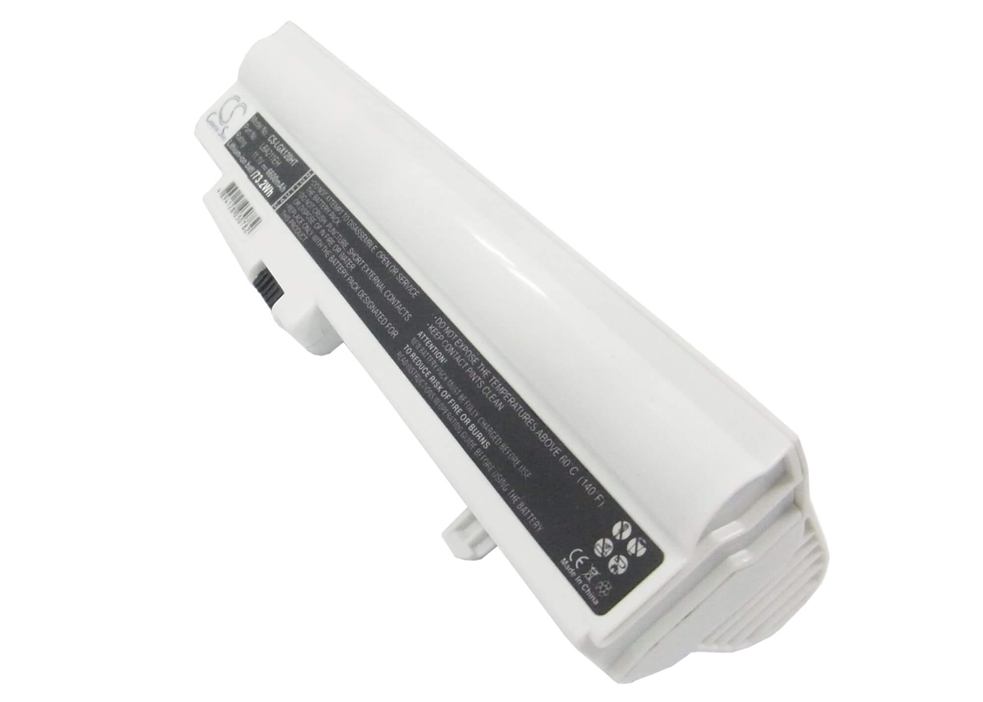 White, 11.1V, 6600mAh, Li-ion Battery fits Lg, X120, X120-g, 73.26Wh