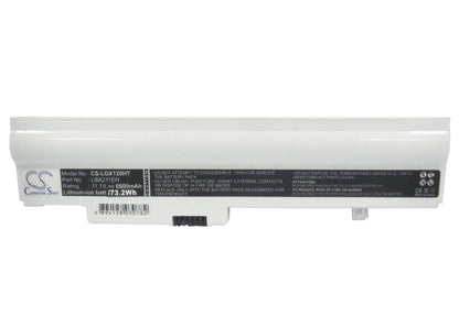 White, 11.1V, 6600mAh, Li-ion Battery fits Lg, X120, X120-g, 73.26Wh