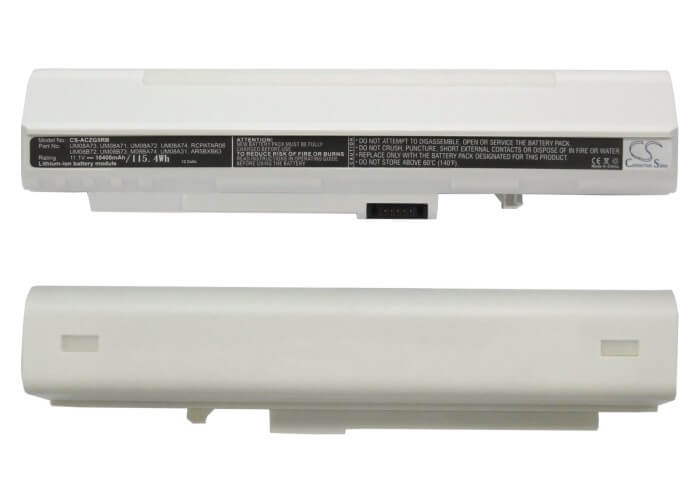 11.1V, 10400mAh, Li-ion Battery fits Acer, Aspire One 10.1" (black), Aspire One 8.9" (black), 115.44Wh