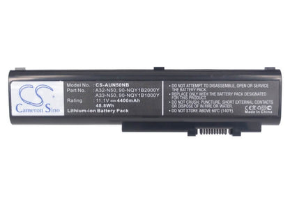 11.1V, 4400mAh, Li-ion Battery fits Asus, N50, N50a, 48.84Wh