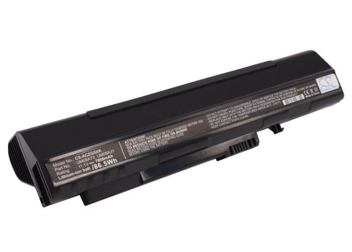 Black, 11.1V, 7800mAh, Li-ion Battery fits Gateway, Lt1000, Lt1001, 86.58Wh