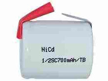 1/2 sub-c 700 mah nicd rechargeable battery with tabs