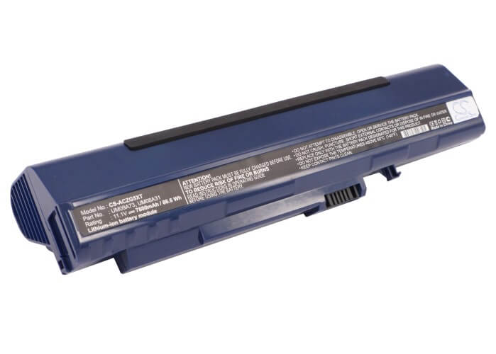Blue, 11.1V, 7800mAh, Li-ion Battery fits Acer, Aspire One, Aspire One 531h, 86.58Wh