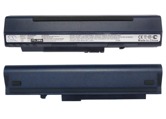 Blue, 11.1V, 4400mAh, Li-ion Battery fits Acer, Aspire One, Aspire One 531h, 48.84Wh