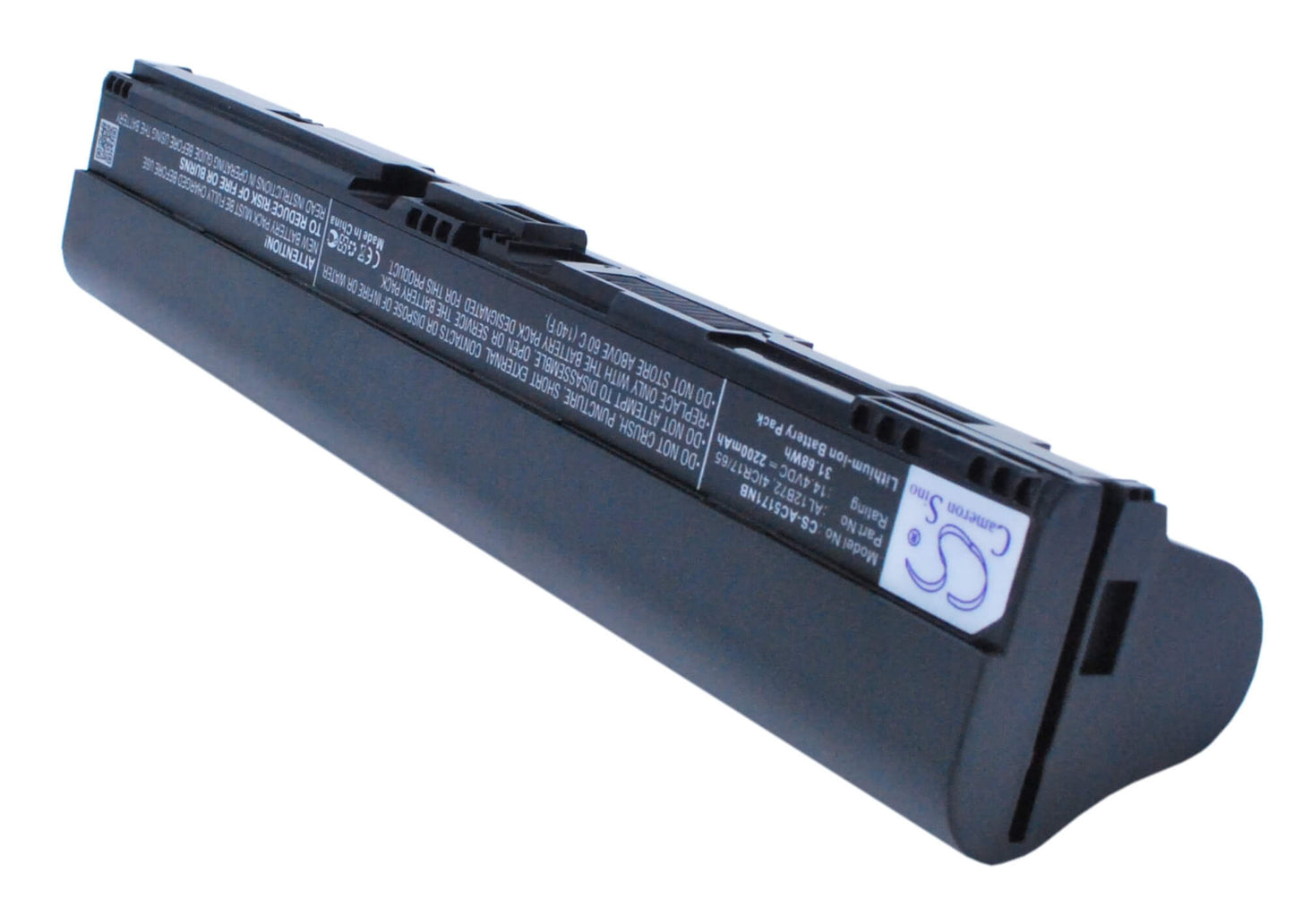 14.4V, 2200mAh, Li-ion Battery fits Acer, Aspire One 725, Aspire One 756, 31.68Wh