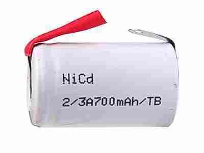 2/3 a 700 mah nicd rechargeable battery withtabs