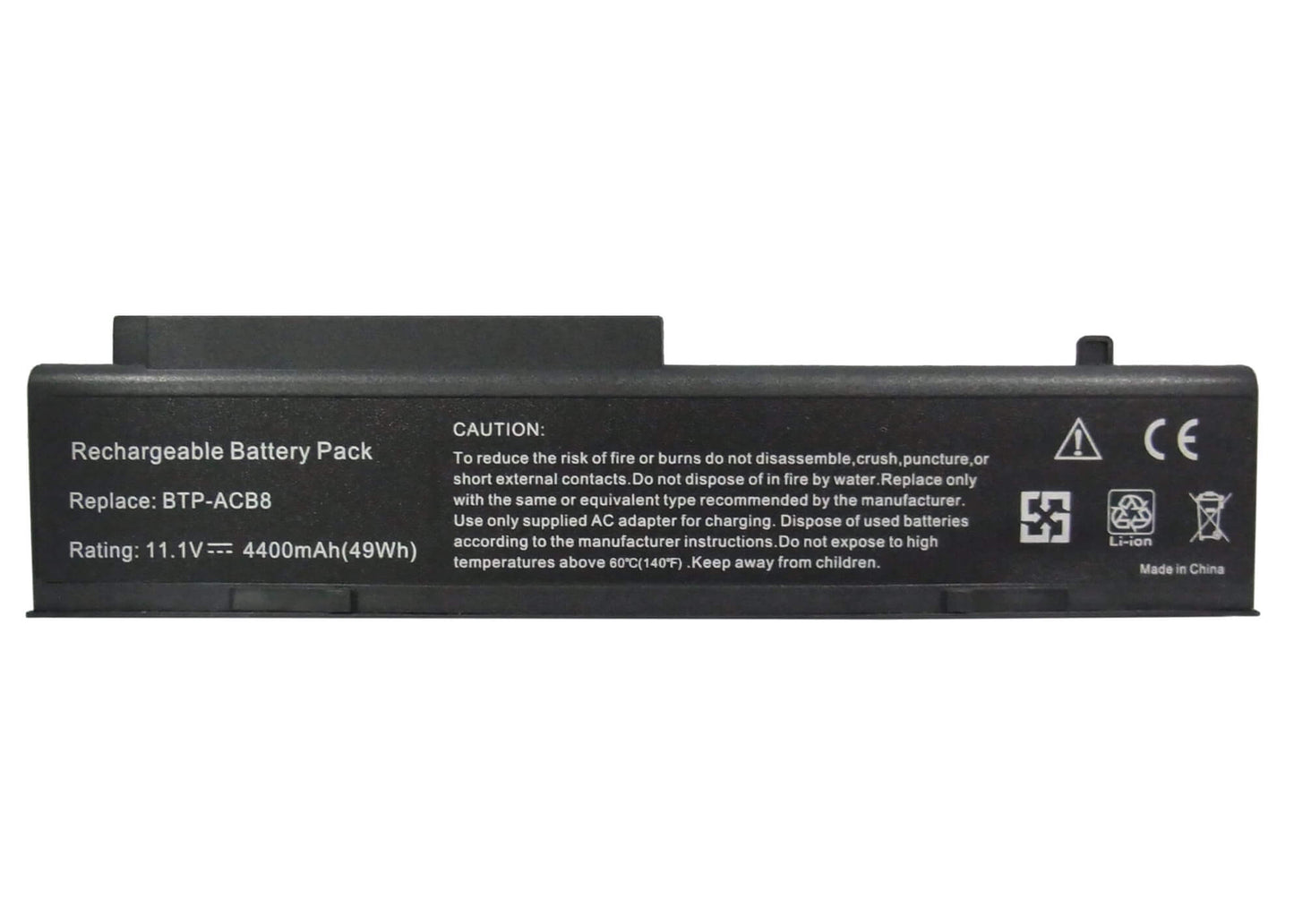 10.8V, 4400mAh, Li-ion Battery fits Fujitsu, Amilo A1650, Amilo A1650g, 47.52Wh