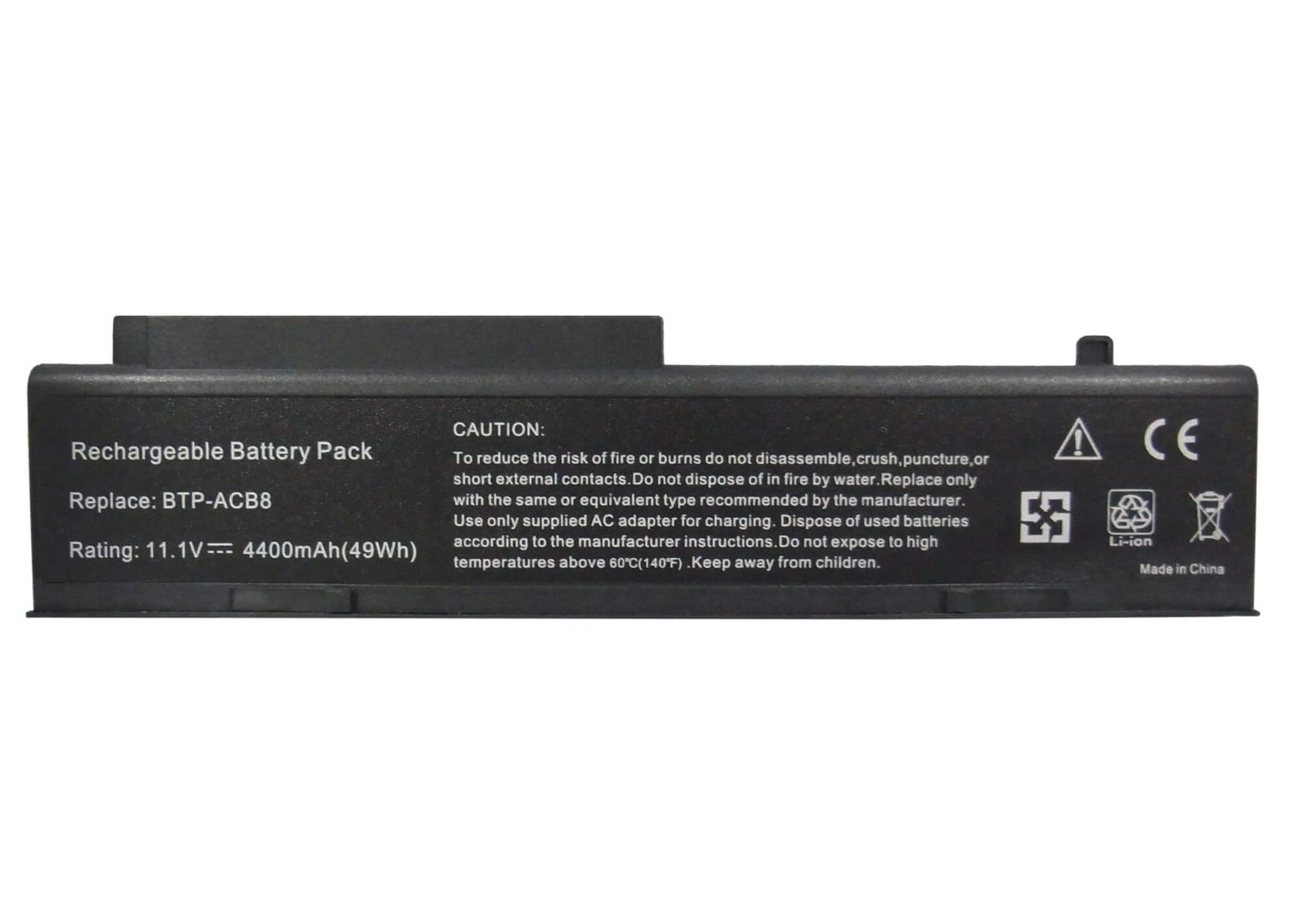 10.8V, 4400mAh, Li-ion Battery fits Fujitsu, Amilo A1650, Amilo A1650g, 47.52Wh