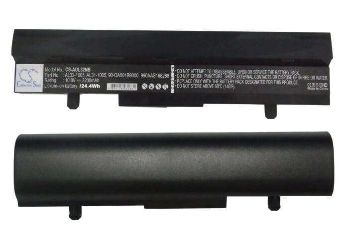 Black, 10.8V, 2200mAh, Li-ion Battery fits Asus, Eee Pc 1001ha, Eee Pc 1005, 23.76Wh