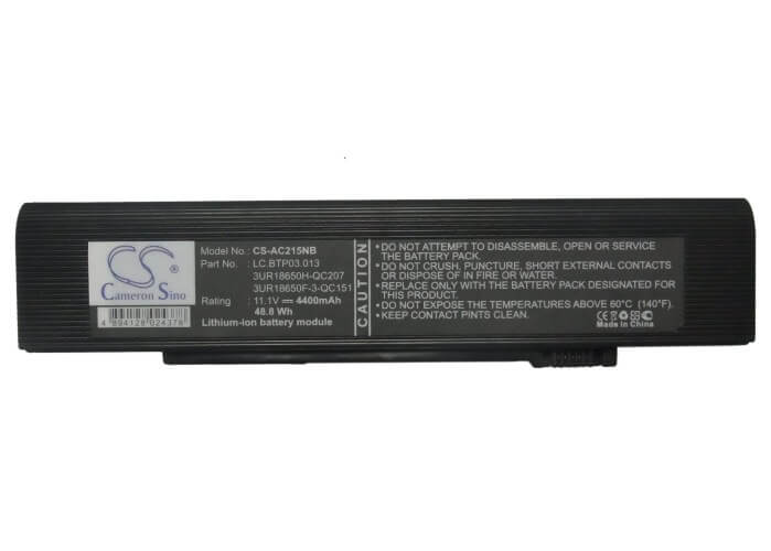 11.1V, 4400mAh, Li-ion Battery fits Acer, Travelmate C200, Travelmate C203etci, 48.84Wh