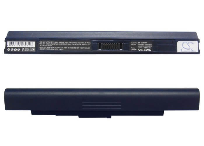 Blue, 11.1V, 2200mAh, Li-ion Battery fits Acer, Aspire One 531, Aspire One 751, 24.42Wh