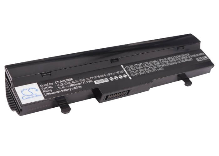Black, 10.8V, 6600mAh, Li-ion Battery fits Asus, Eee Pc 1001ha, Eee Pc 1005, 71.28Wh
