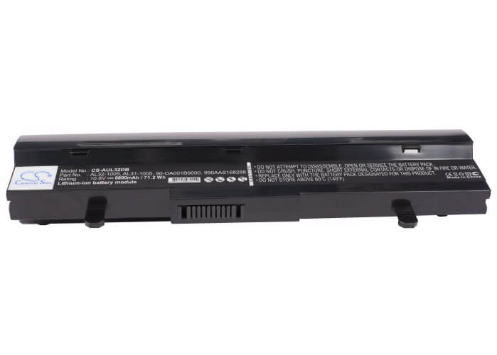 Black, 10.8V, 6600mAh, Li-ion Battery fits Asus, Eee Pc 1001ha, Eee Pc 1005, 71.28Wh