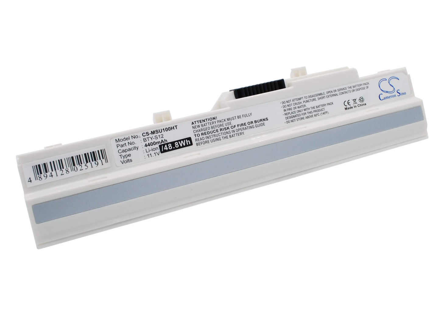 White, 11.1V, 4400mAh, Li-ion Battery fits Cms, Icbook M1, 48.84Wh