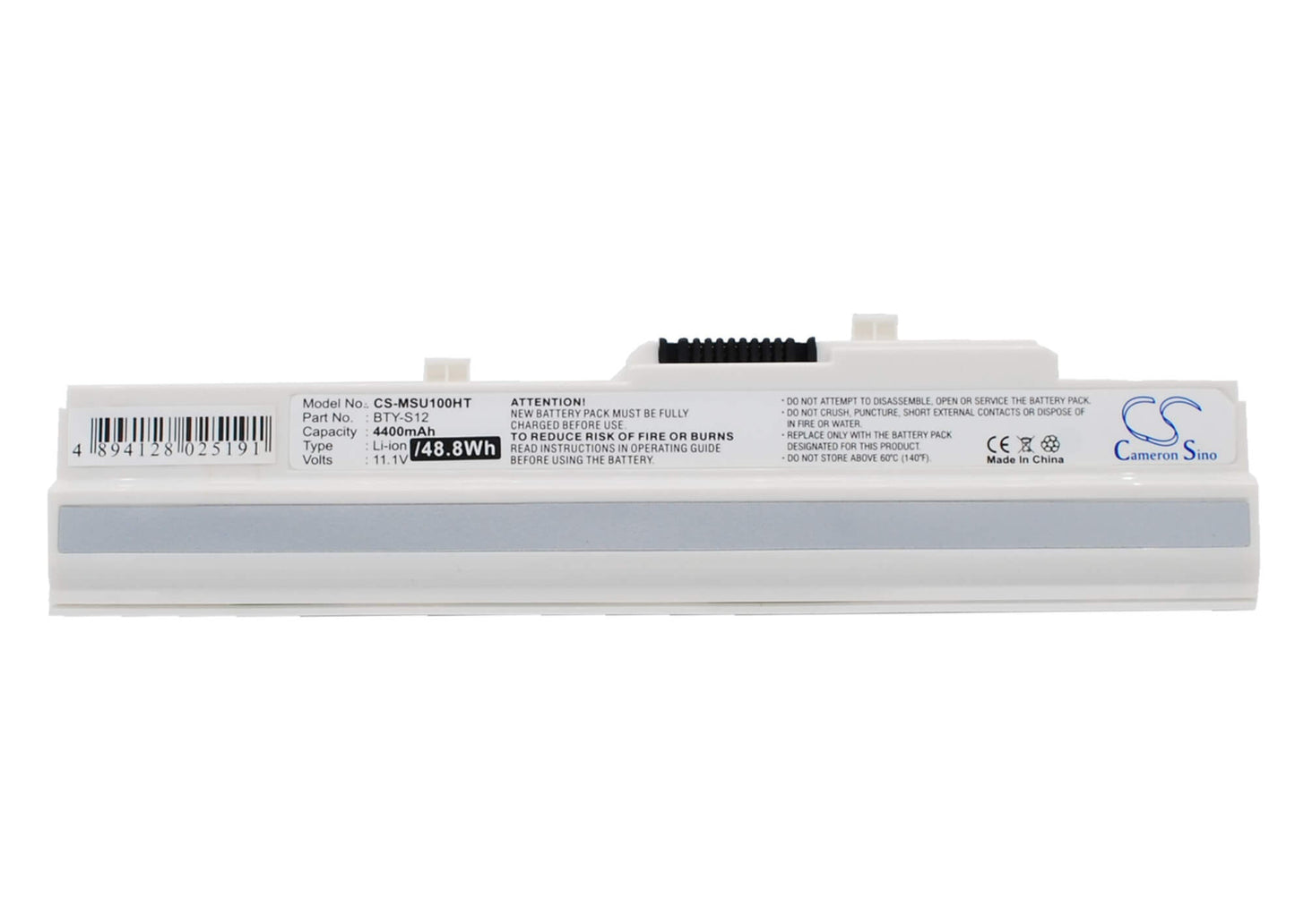 White, 11.1V, 4400mAh, Li-ion Battery fits Medion, Akoya Mini E1210, Md96891, 48.84Wh