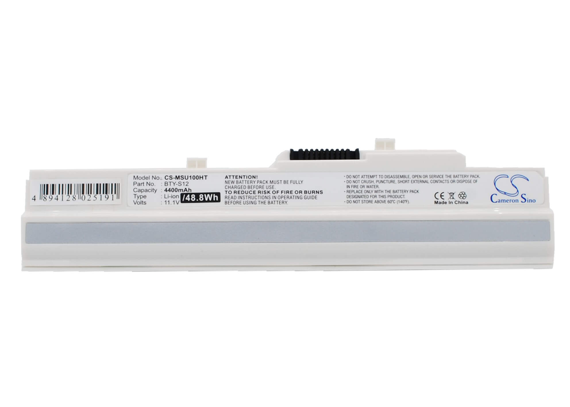 White, 11.1V, 4400mAh, Li-ion Battery fits Medion, Akoya Mini E1210, Md96891, 48.84Wh