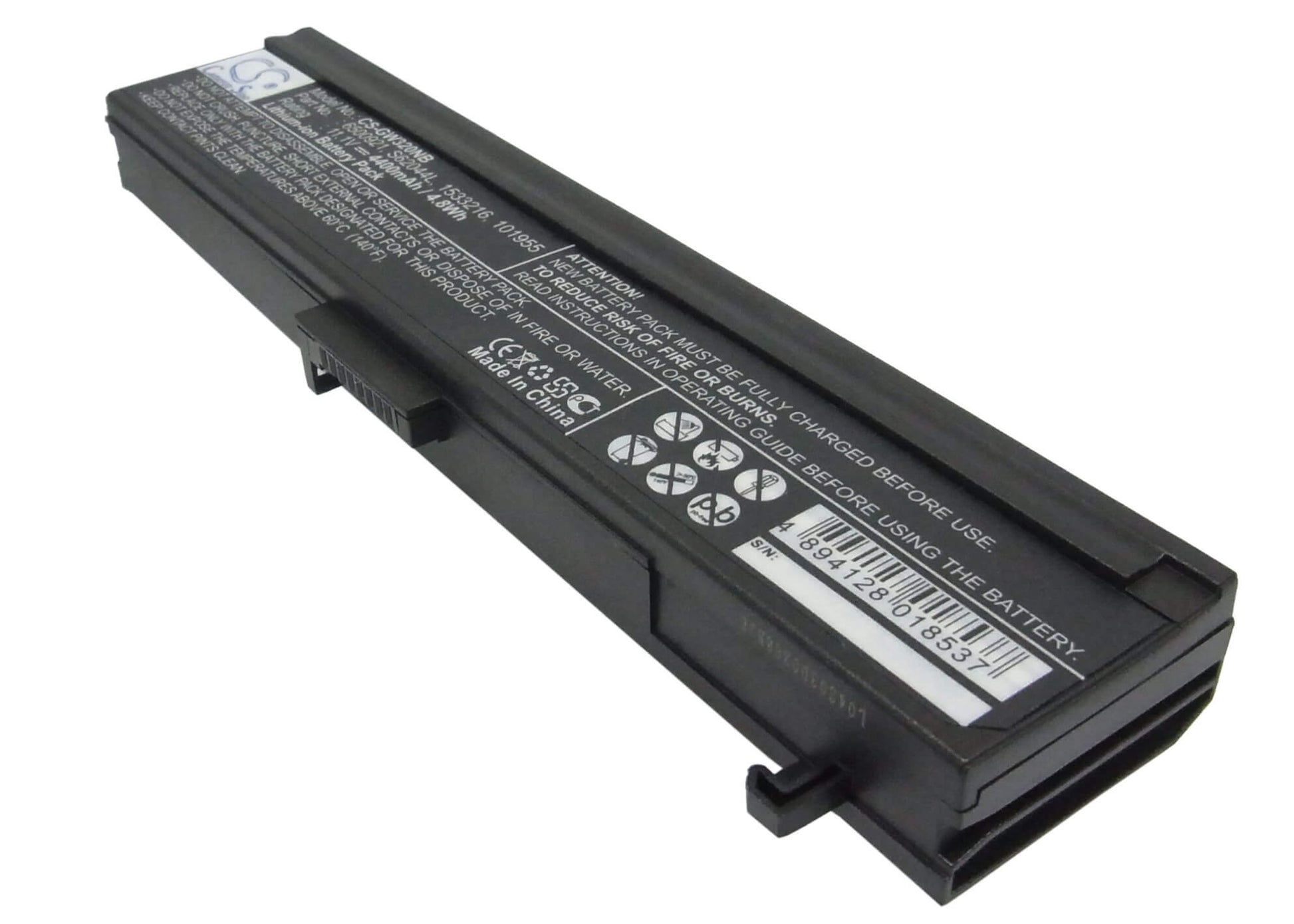 11.1V, 4400mAh, Li-ion Battery fits Gateway, 4000, 4012gz, 48.84Wh