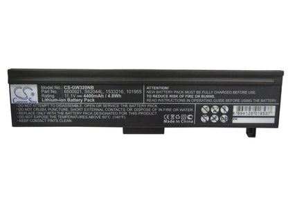 11.1V, 4400mAh, Li-ion Battery fits Gateway, 4000, 4012gz, 48.84Wh
