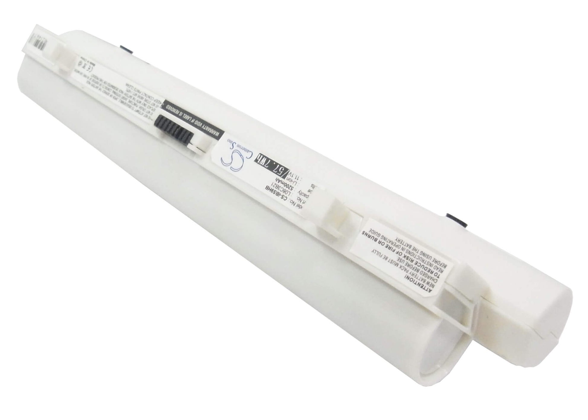 White, 11.1V, 5200mAh, Li-ion Battery fits Lenovo, Ideapad S10, Ideapad S10 20015, 57.72Wh