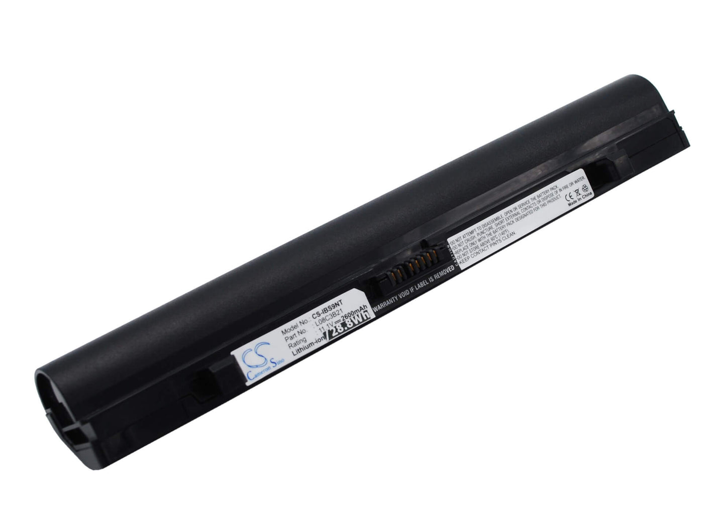 Black, 11.1V, 2600mAh, Li-ion Battery fits Lenovo, Ideapad Ideapad S10 20015, Ideapad S10, 28.86Wh