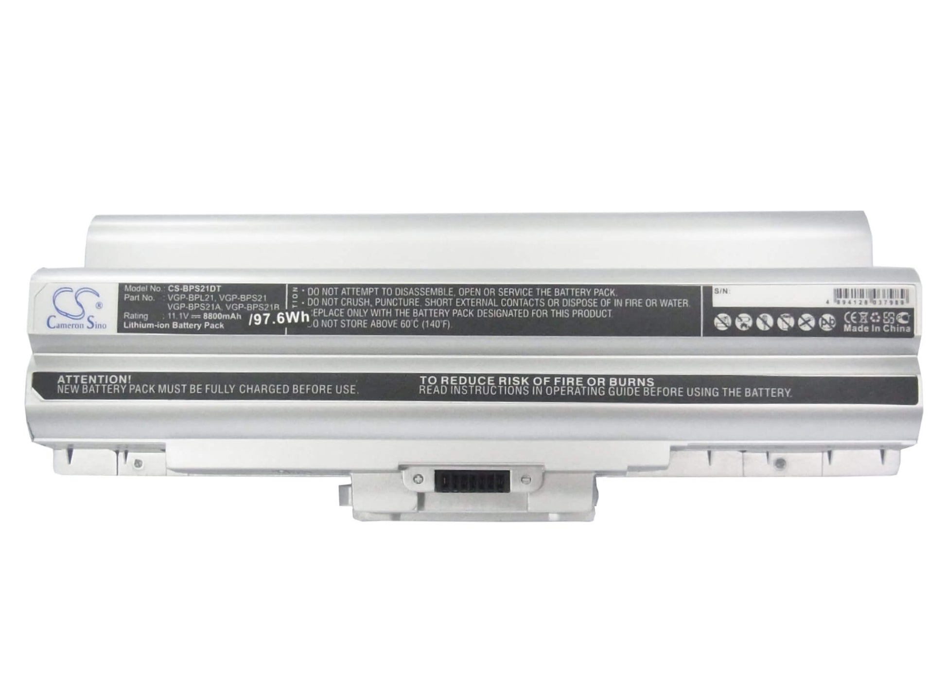 Silver, 11.1V, 8800mAh, Li-ion Battery fits Sony, Aio Vpcf11jfx/b Vaio Vpcf11m1e, Pcg-81311l, 97.68Wh