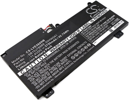 11.4V, 3750mAh, Li-ion Battery fits Lenovo, Thinkpad E560p, Thinkpad S5, 42.75Wh