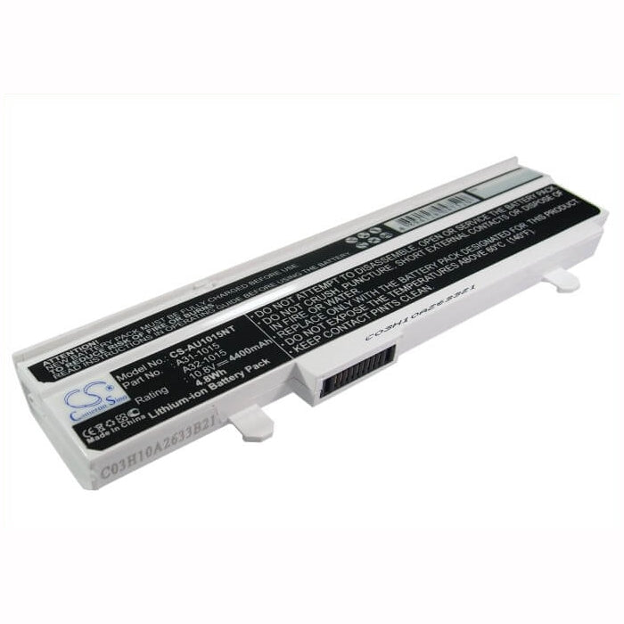 White, 10.8V, 4400mAh, Li-ion Battery fits Asus, Eee Pc 1015, Eee Pc 1015b, 47.52Wh