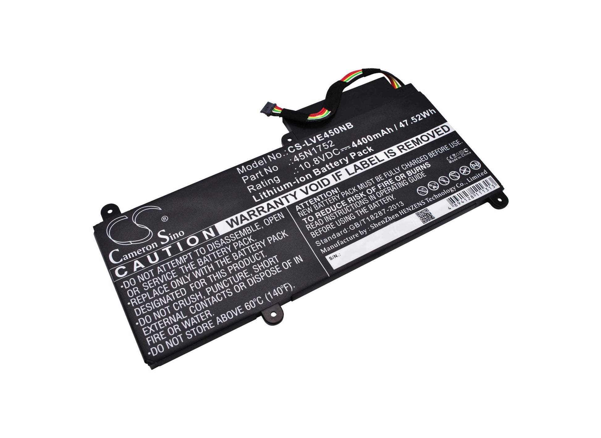 10.8V, 4400mAh, Li-ion Battery fits Lenovo, Thinkpad E450, Thinkpad E450 20dc003wus, 47.52Wh