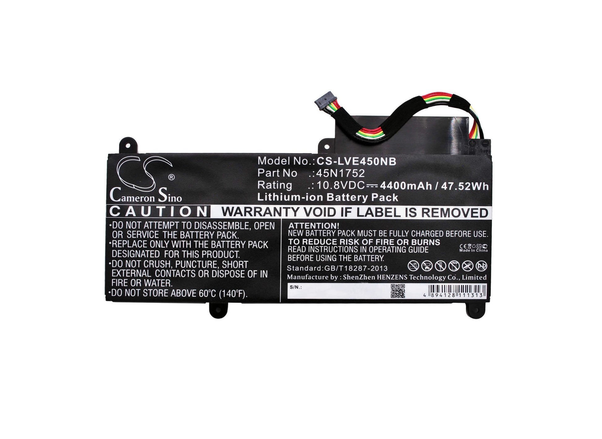 10.8V, 4400mAh, Li-ion Battery fits Lenovo, Thinkpad E450, Thinkpad E450 20dc003wus, 47.52Wh