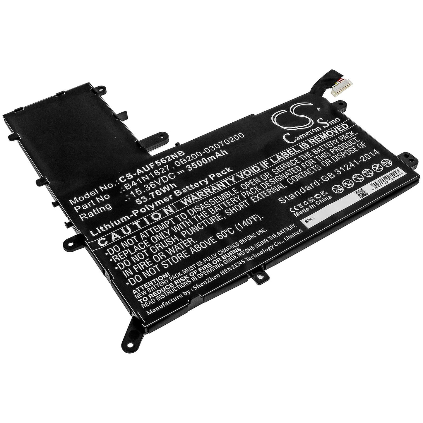 15.36V, 3500mAh, Li-Polymer Battery fits Asus, Ux562fa, Ux562fa-2g, 53.76Wh