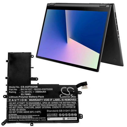 15.36V, 3500mAh, Li-Polymer Battery fits Asus, Ux562fa, Ux562fa-2g, 53.76Wh