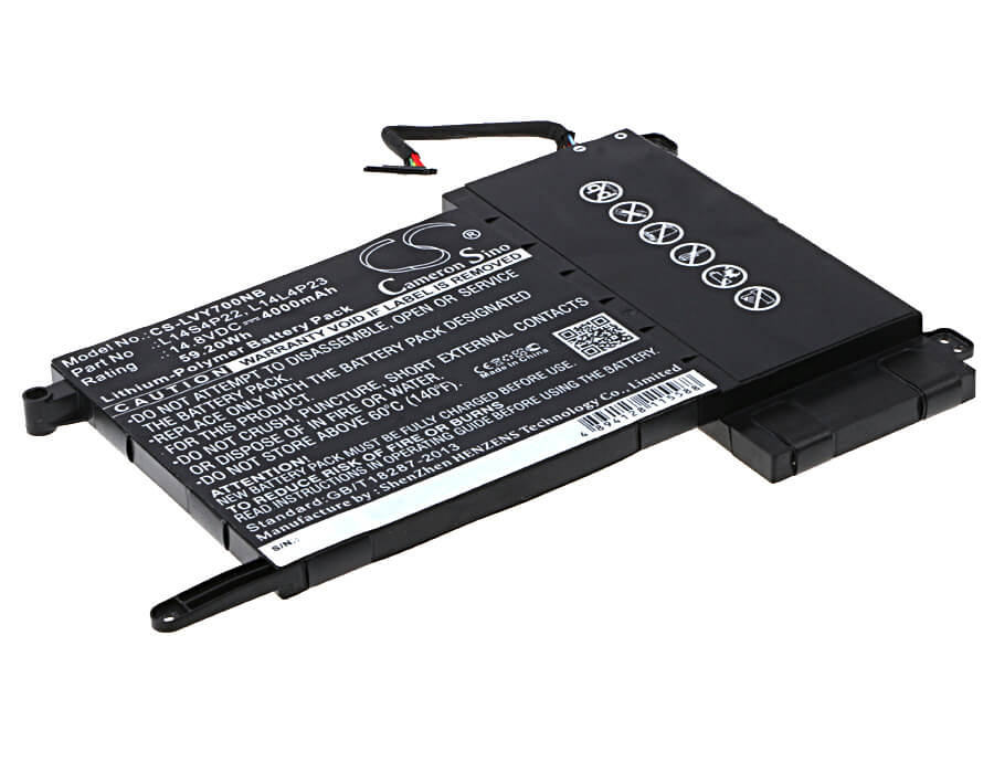 14.8V, 4000mAh, Li-Polymer Battery fits Lenovo, Eraser Y700, Eraser Y700 Touch, 59.2Wh