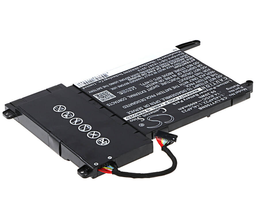 14.8V, 4000mAh, Li-Polymer Battery fits Lenovo, Eraser Y700, Eraser Y700 Touch, 59.2Wh