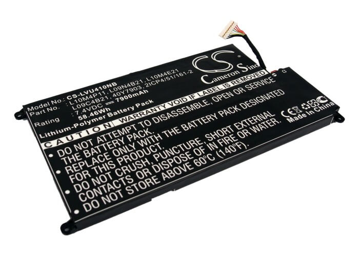 7.4V, 7900mAh, Li-Polymer Battery fits Lenovo, Ideapad U40-ifi, Ideapad U410, 58.46Wh