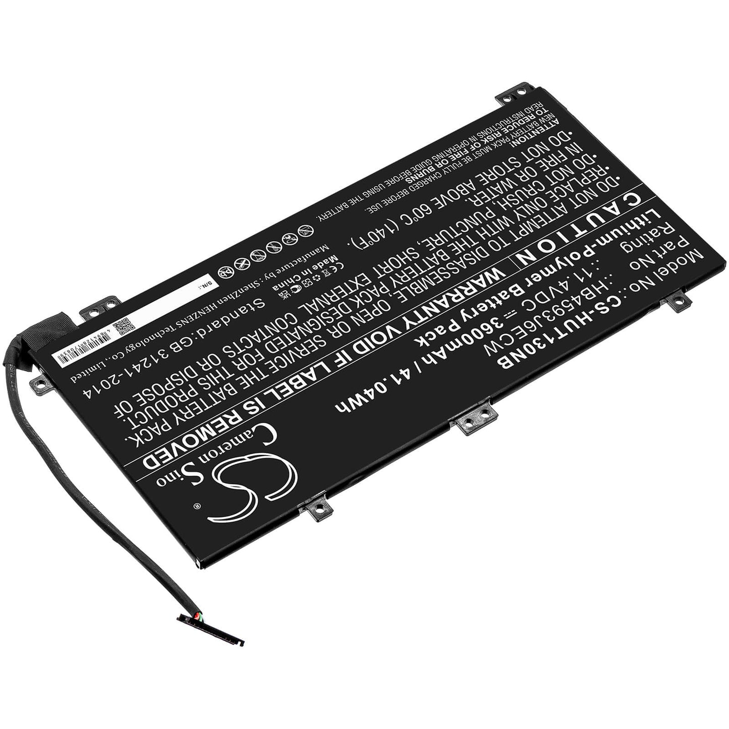 11.4V, 3600mAh, Li-Polymer Battery fits Huawei, Matebook 13, Matebook 13 I7, 41.04Wh