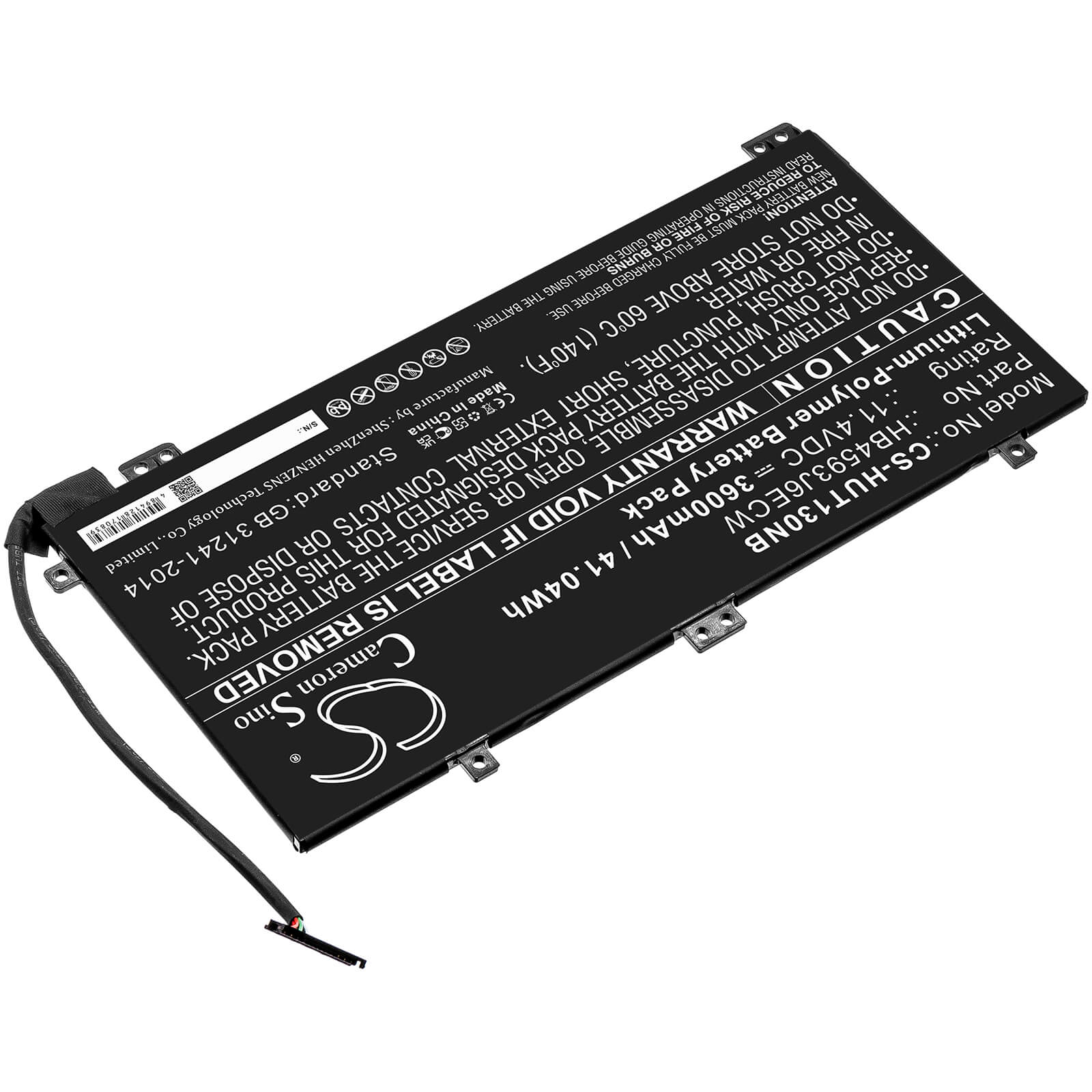11.4V, 3600mAh, Li-Polymer Battery fits Huawei, Matebook 13, Matebook 13 I7, 41.04Wh