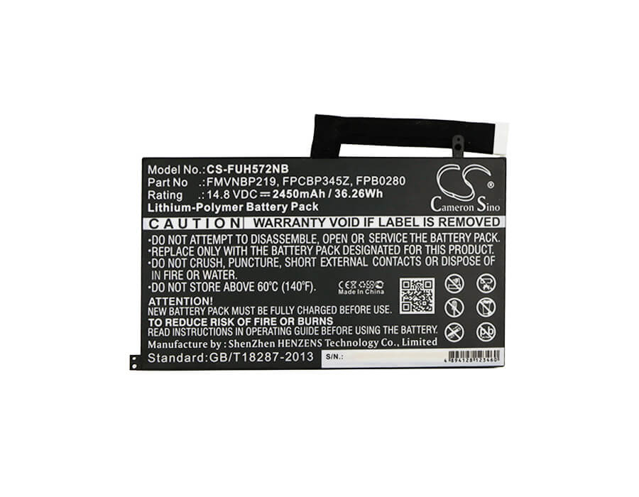 14.8V, 2450mAh, Li-Polymer Battery fits Fujitsu, Lifebook Uh572, 36.26Wh