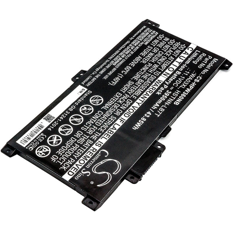 11.1V, 3950mAh, Li-ion Battery fits Hp, Pavilion X360 - 15-br041nr, Pavilion X360 14-ba016na, 43.845Wh