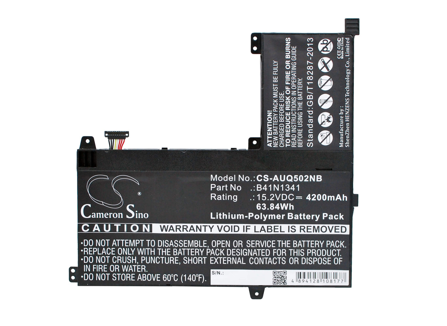15.2V, 4200mAh, Li-Polymer Battery fits Asus, Q502l, Q502la, 63.84Wh
