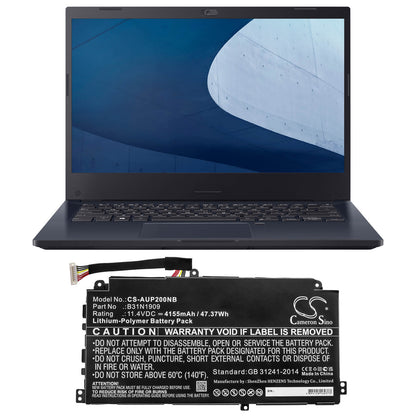 11.4V, 4155mAh, Li-Polymer Battery fits Asus, Expertbook P2 P2451, Expertbook P2 P2451fa-eb0091r, 47.367Wh